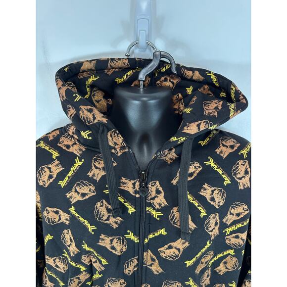 Barefox Hoodie Full Zip Size 2XL All Over Print Streetwear Y2K - Picture 9 of 11